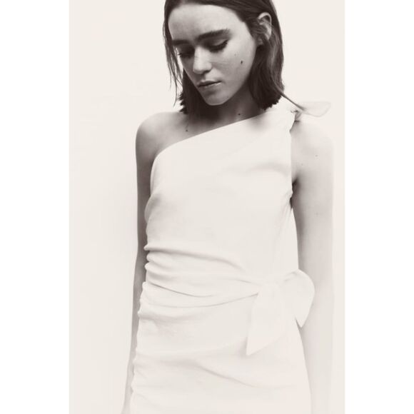 NWT ZARA ASYMMETRICAL DRESS WITH TIES - Picture 10 of 13